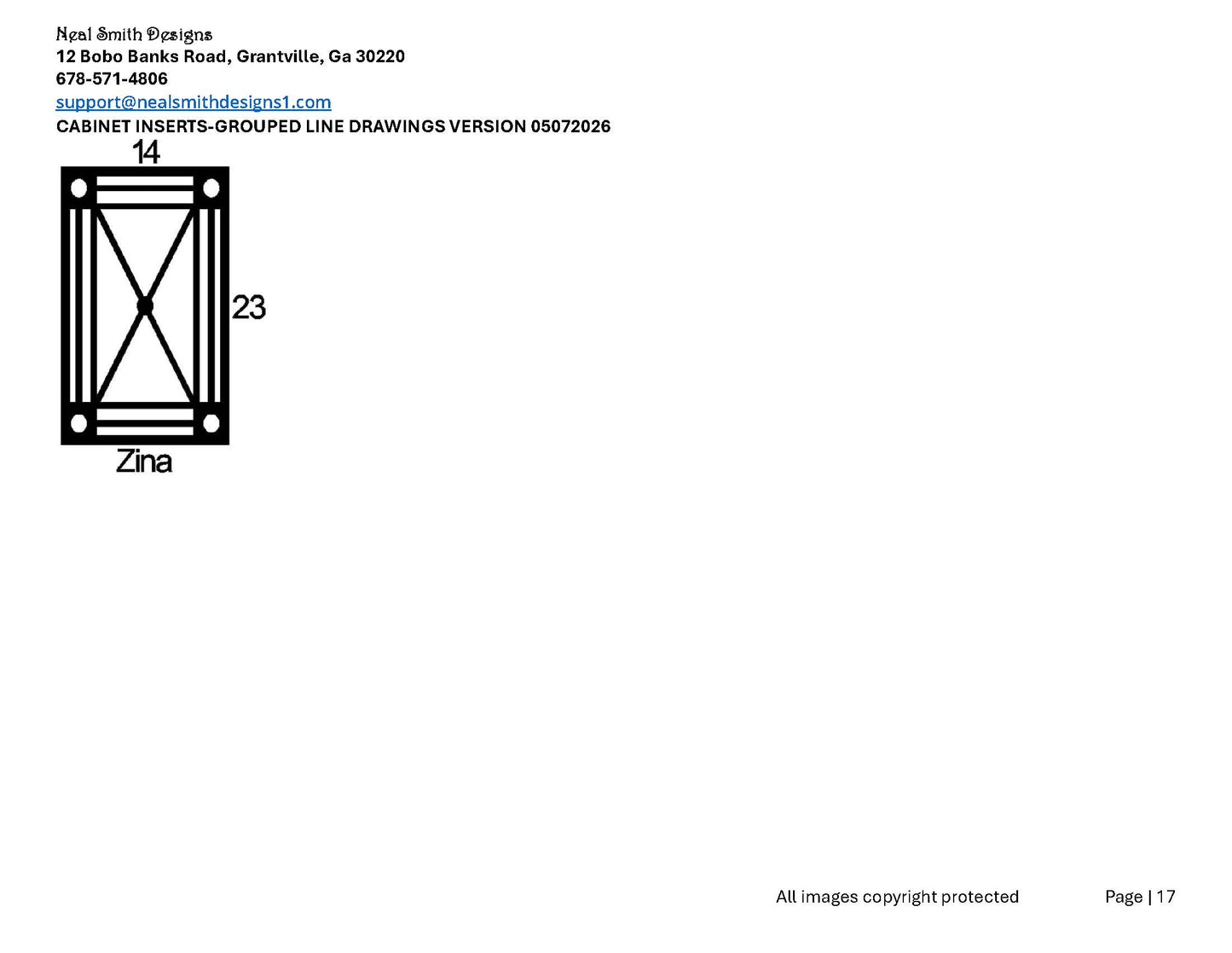 All Cabinet Door Insert Line Drawings