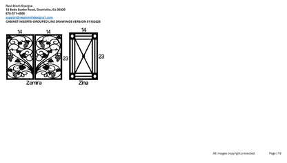 All Cabinet Door Insert Line Drawings