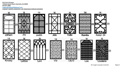 All Cabinet Door Insert Line Drawings