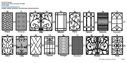 All Cabinet Door Insert Line Drawings