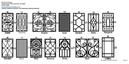 All Cabinet Door Insert Line Drawings