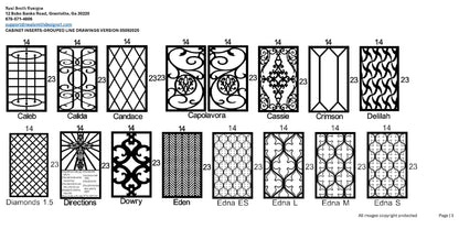 All Cabinet Door Insert Line Drawings