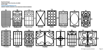 All Cabinet Door Insert Line Drawings