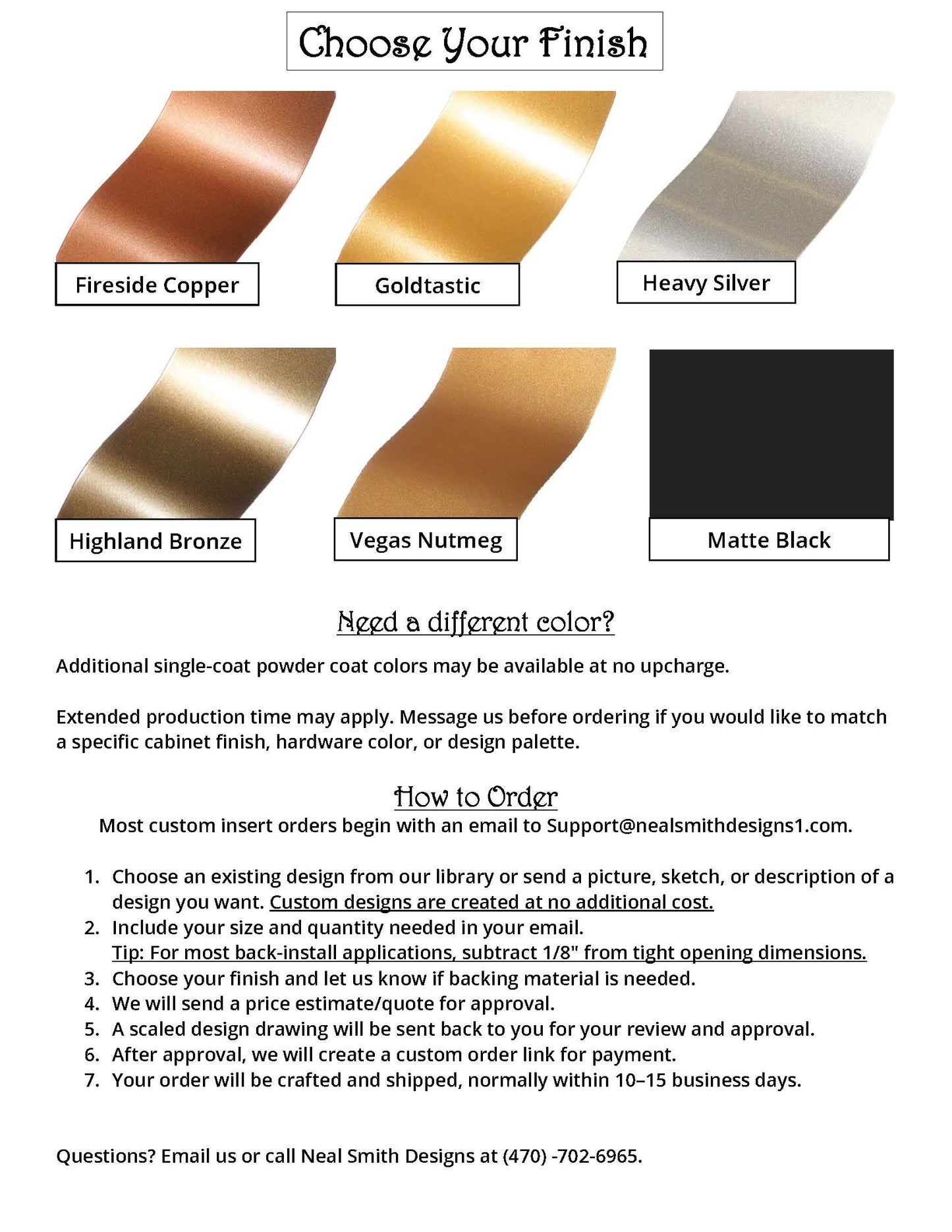 Waldon Mini Insert Sample Size-Available in any Design