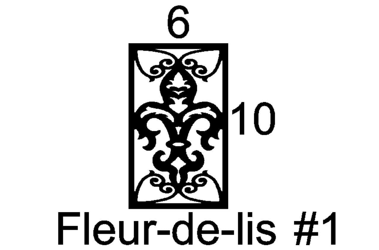 Fleur-de-lis #1 Mini Insert Sample Size-Available in any Design